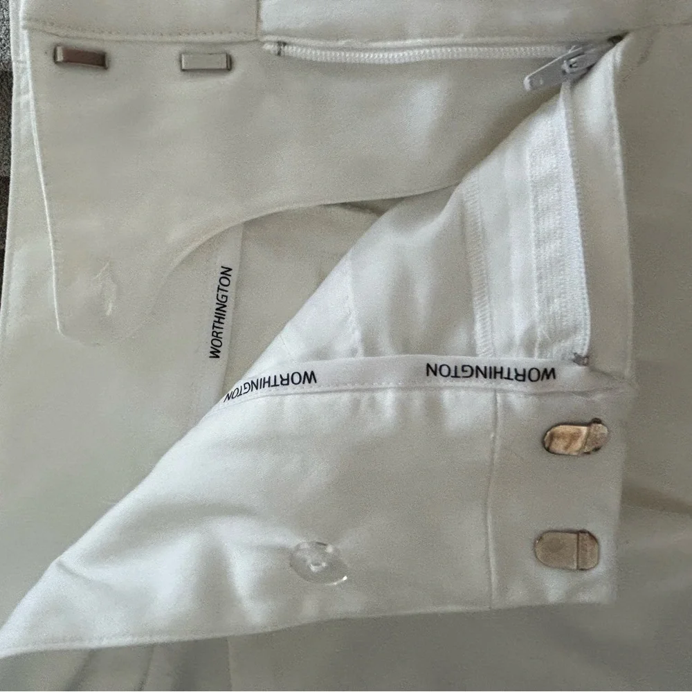 Worthington Cropped Pants White Size 8
